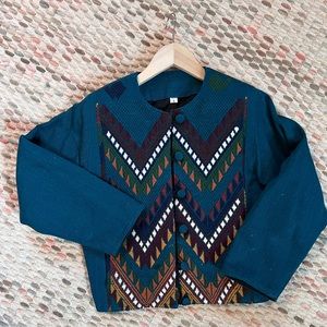 Cute vintage cropped blazer with loop buttons